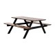 Bolero Acacia rechthoekige picknicktafel bankenset – acaciahout, bruin
