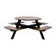Bolero Acacia picknicktafel bankenset rond – acaciahout – bruin