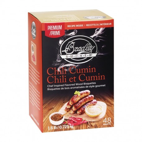 Bradley Chili Cumin Bisquetten - 48 stuks Houtspaanders voor Food Smokers