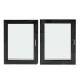 Polar G-serie Deli Display Deurassemblage - Gehard Glas, Zwart (Set van 2 stuks)