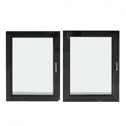 Polar G-serie Deli Display Deurassemblage - Gehard Glas, Zwart (Set van 2 stuks)