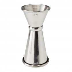 Beaumont RVS Gestreepte Jigger 20/40 ml – Zilver Barmaatje