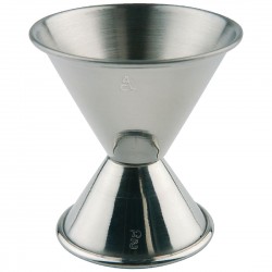 RVS barmaatje APS – dubbelzijdig 2cl en 4cl – Zilver