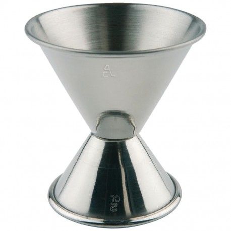RVS barmaatje APS – dubbelzijdig 2cl en 4cl – Zilver