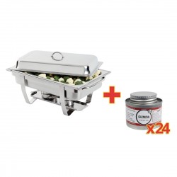 Olympia Milan Chafing Dish met 24x Vloeibare Brandpasta - Speciale Aanbieding