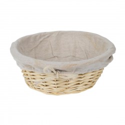 Olympia ronde broodmand met hoes – Vlechtwerk, Bruin, Ø23 cm