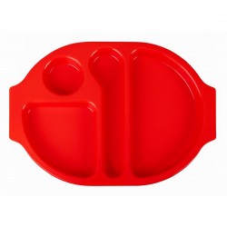 Olympia Kristallon dienbladen met vakken 37,5x27,8cm rood - set van 10