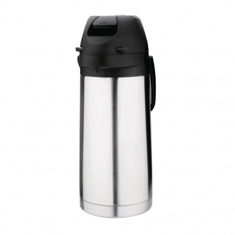 Nisbets Essentials RVS Thermoskan met Pomp 1,9L - Zilver