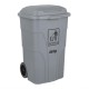 Jantex 120L afvalcontainer met voetpedaal - grijs polypropyleen