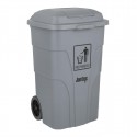 Jantex 120L afvalcontainer met voetpedaal - grijs polypropyleen