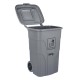 Jantex 120L afvalcontainer met voetpedaal - grijs polypropyleen