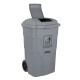 Jantex 120L afvalcontainer met voetpedaal - grijs polypropyleen