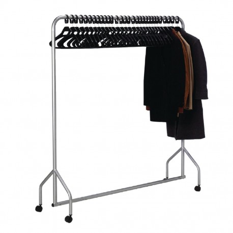 Metalen Kledingrek Bolero – Zilver, Stevig en Mobiel voor Hotelkamer & B&B