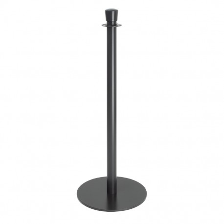 Bolero Vlakke Basis Barrièrepalen Zwart (2 stuks) - Gepoedercoat Staal