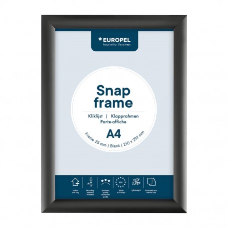 Europel Kliklijst A4 25mm Zwart – DTM Primera Display Sign