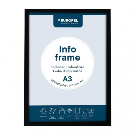 Zelfklevend Infokader A3 Zwart – Set van 2 Stuks | DTM Primera