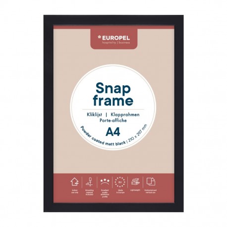 Europel Klapframe A4 25mm Mat Zwart | DTM Primera