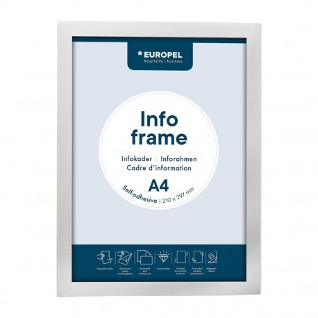 Zelfklevende Info Frame Set A4 Zilver – DTM Primera, 2 stuks