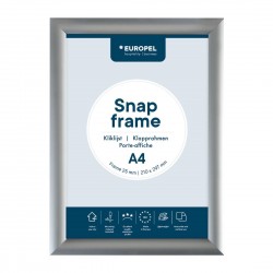 Europel Clicklijst A4 25mm Zilver – Display Sign van Geanodiseerd Aluminium