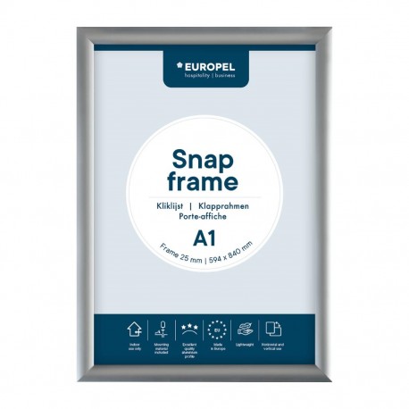 Europel Snap Frame A1 25mm Zilver - Kliklijst DTM Primera