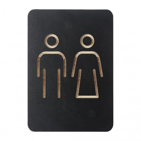 Pictogrambord Toilet Mannen/Vrouwen Zwart – DTM Primera Display Sign