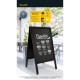 Securit Black Woody groot stoepkrijt bord – zwart houten krijtbord voor buiten