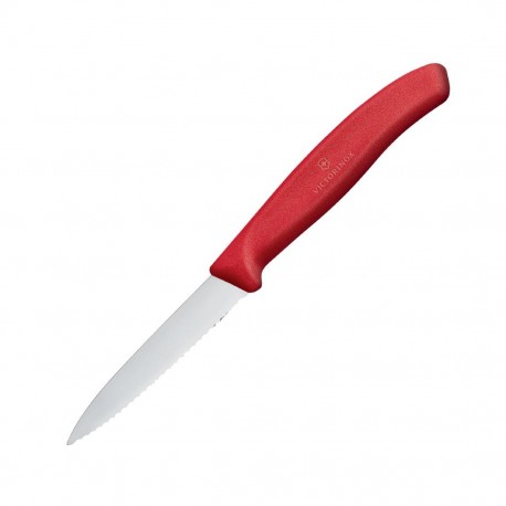 Victorinox gekarteld schilmesje 8 cm rood – RVS Zwitsers keukenmes