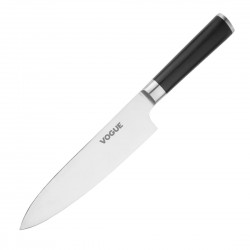 Vogue Bistro koksmes 207mm – RVS met zwarte ergonomische handgreep