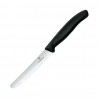 Victorinox groentemes 11 cm zwart – RVS tomatenmes met golvende rand