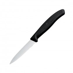 Victorinox gekarteld schilmesje 8cm zwart – RVS schilmesje Swiss made