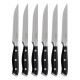 Olympia Premium Geklonken Steakmessen met Zwarte ABS Handvatten – Set van 6