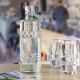 Olympia geo glazen waterfles met stop 1L (6 stuks)
