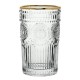 Utopia Rossetti Hiball Goud 36cl – Getextureerd Cocktailglas met Gouden Rand (24 stuks)