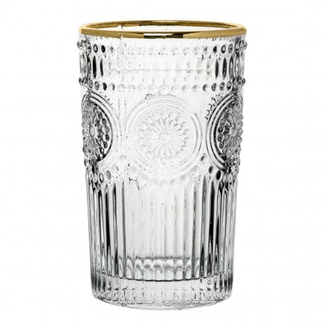 Utopia Rossetti Hiball Goud 36cl – Getextureerd Cocktailglas met Gouden Rand (24 stuks)