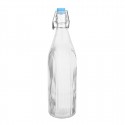 Olympia Geribbelde Schommeltop Waterflessen 1L (6 stuks) - Helder Glas