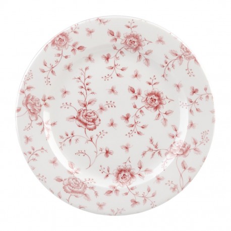 Churchill Rose Chintz Cranberry Bord 30,5 cm – Set van 6 stuks