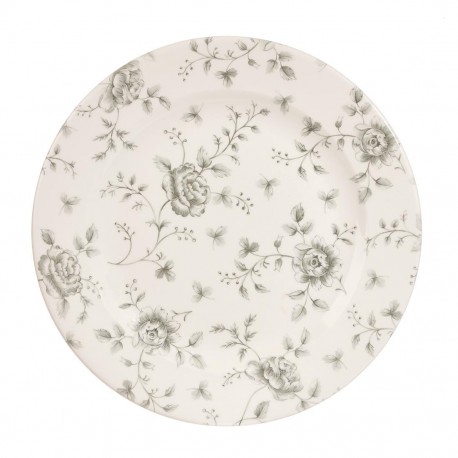 Churchill Rose Chintz Grey Bord 30,5 cm – Set van 6