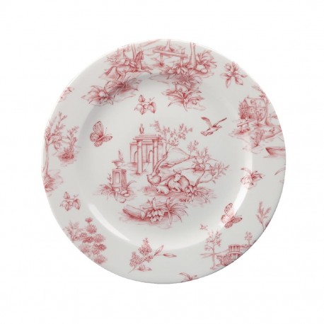 Churchill Toile Cranberry Bord 20,3cm - Set van 6 - Porselein Rood