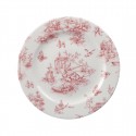 Churchill Toile Cranberry Bord 20,3cm - Set van 6 - Porselein Rood