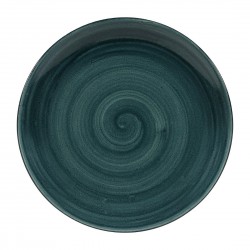 Churchill Stonecast Patina Rustic Teal Evolve Coupe Bord 26cm - Set van 12 - Porselein Blauw