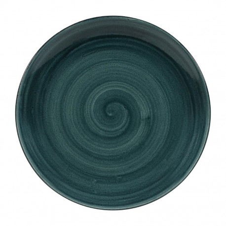 Churchill Stonecast Patina Rustic Teal Evolve Coupe Bord 26cm - Set van 12 - Porselein Blauw