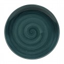 Churchill Stonecast Patina Rustic Teal Evolve Coupe Bord 26cm - Set van 12 - Porselein Blauw