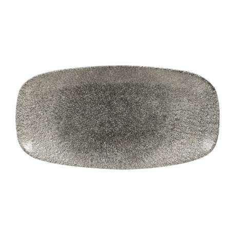 Churchill Raku Quartz Black ovaal bord 35,2 x 18,7 cm - set van 6