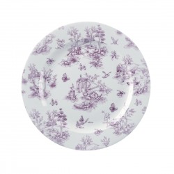 Churchill Toile Cranberry Bord 30,5 cm – Set van 6 Porseleinen Borden