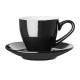 Olympia café espresso schoteltje zwart steengoed - set van 12 stuks
