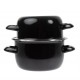Olympia Mosselpan 800ml Email Zwart – Ovenbestendig Serveergerecht