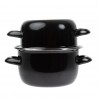 Olympia Mosselpan 800ml Email Zwart – Ovenbestendig Serveergerecht