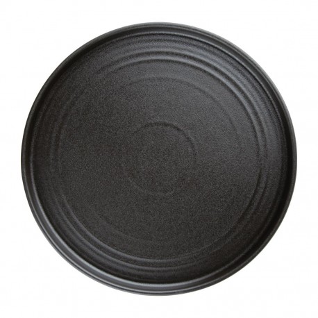 Olympia Cavolo Platte Ronde Borden 27cm Zwart - Porselein (Set van 4)