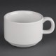 Athena Hotelware Stapelbare Theekoppen en Schotels - Olympia Porselein Wit (24 stuks) – SPECIALE AANBIEDING
