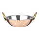 Olympia Koperen Kadai Schotel RVS met Messing Handvatten 660ml